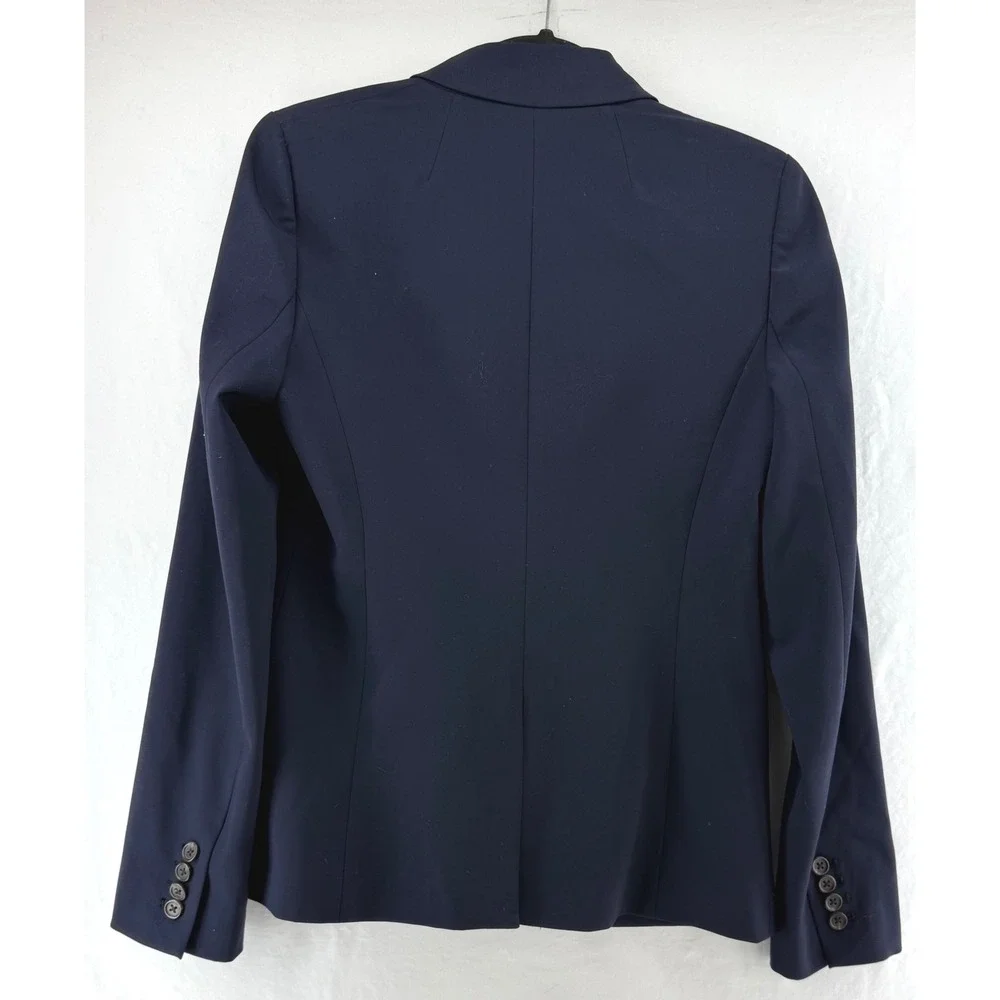 J. Crew 1035 Bi-Stretch Wool Blazer Navy Blue Two-Button Jacket Size 6 95961